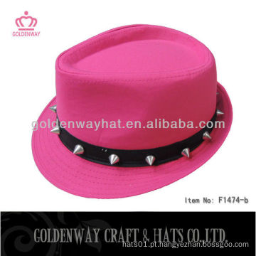 Chapéu de fedora para meninas lindas com design de moda de rebite novo para festa